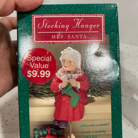 Mr & Mrs Santa Claus Stocking Hangers Christmas Vintage...